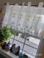 img 1 attached to ZHH Embroidery Valances Countryside Style Cafe Kitchen Window Curtain Floral 1 Panel 70" W X 17" H review by July Sin