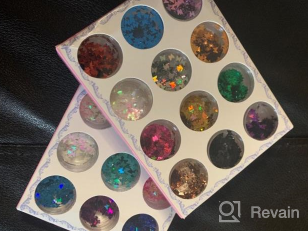 img 1 attached to Holographic Butterfly Nail Sequins - 24 Boxes Of 3D Nail Art Flakes With Iridescent Laser Paillette For Glamorous Manicures And Makeup Decorations review by Jason Rodman