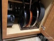 img 1 attached to Adjustable Cabinet Organizer For Cutting Boards, Plates, And Bakeware - Toplife 7+ Lid Organizer In Black review by Cory Jacobson