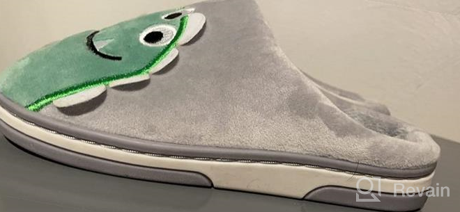 img 1 attached to 🦖 Cherrstile Dinosaur Slippers: Stylish Winter Non-Slip Boys' Shoes in Cozy Slippers review by Brian Smith