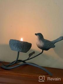 img 5 attached to Vintage Heart Shaped Resin Bird Candle Holder - Marbrasse Home Decor Centerpiece