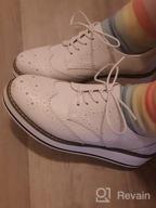 img 1 attached to Women'S Platform Lace-Up Wingtips Square Toe Oxfords Shoes By DADAWEN review by Robert Capers