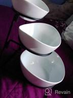 img 1 attached to 3-Tier Ceramic Serving Bowl Set With Sturdy Metal Rack For Appetizers, Desserts, And More - Oval Fruit Display Stand With Collapsible Design For Easy Storage review by Kim Sanchez