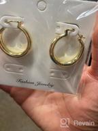 img 1 attached to Stylishly Chunky: Shop The Sovesi 14K Gold Plated Small Thick Hoop Earrings With 925 Sterling Silver Post For Women review by Damon Mertz
