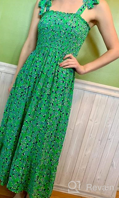 img 1 attached to Women'S Boho Summer Maxi Dress: Floral Print, Tie Straps, Sleeveless & Flowy Ruffle A Line Design review by Kristin Anderson