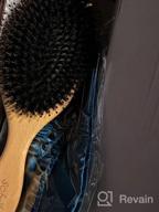 img 1 attached to Boar Bristle Hair Brush For All Hair Types With Wooden Comb & Travel Bag - Perfect Gift For Women, Men, And Kids review by Chris Weber