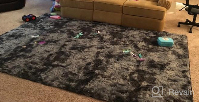 img 1 attached to Plush Grey Shaggy Area Rug 6X9 For Modern Indoor Decor, Extra Soft And Cozy Carpets For Bedroom, Living Room, And Kids' Rooms - Rainlin Fluffy Rugs review by Shah Bell