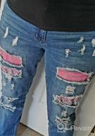 img 1 attached to 👖 Plaid Patch Boyfriend Skinny Distressed Denim Jean Pants by EVALESS - Ripped Jeans for Women review by Cori Nance