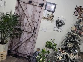 img 3 attached to Rustic Wooden Vintage Wood Shower Curtain 36X72In - Farmhouse Country Barn Door Stall Small 12 Hooks Waterproof Garage Cabin Half Narrow