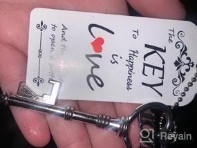 img 6 attached to Makhry 52Pcs Vintage Skeleton Key Bottle Opener With Love Heart Escort Thank You Tags And Keychain As Wedding Favor For Wedding Guest Wedding Decor (Rose Gold)