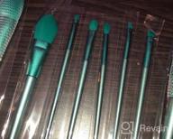 img 1 attached to Eigshow Premium Synthetic Makeup Brush Set For Foundation, Powder, Concealer, Blending, Eye Shadow And Face Kabuki - Jade Green Makeup Brush Sets With Cylinder review by Thimothy Purnell