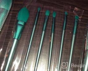 img 6 attached to Eigshow Premium Synthetic Makeup Brush Set For Foundation, Powder, Concealer, Blending, Eye Shadow And Face Kabuki - Jade Green Makeup Brush Sets With Cylinder