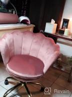 img 1 attached to Velvet Pink Makeup Arm Chair With Gold Base - Kmax Office Desk Chair For Ultimate Comfort And Style review by Enes Patiag