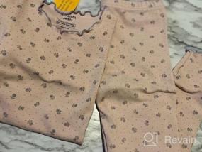 img 7 attached to Kids Cute Flower Pattern Design Pajama Set 6M-7T Cotton Sleepwear Ruffled Shirring Toddler Snug Fit