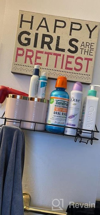 img 1 attached to 2 Tier Stainless Steel Rustproof Wall Mounted Bathroom Shelf Shower Caddy With Hooks And No Drilling Needed! review by Devin Bro