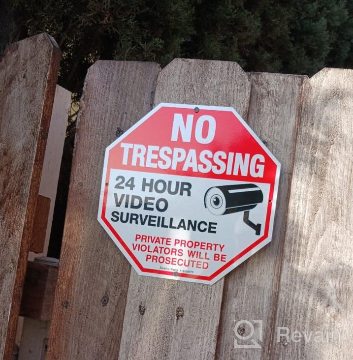 img 1 attached to 4-Pack No Trespassing Signs With Video Surveillance For Private Property Protection - 10X10 Inches, Reflective Aluminum, UV And Weather Resistant review by Paul Tucker