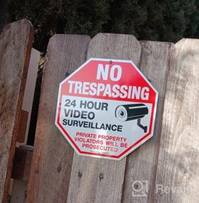 img 6 attached to 4-Pack No Trespassing Signs With Video Surveillance For Private Property Protection - 10X10 Inches, Reflective Aluminum, UV And Weather Resistant