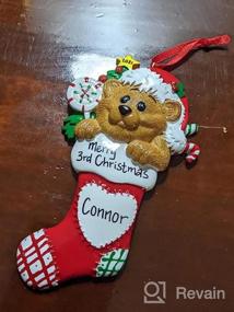 img 5 attached to Personalized Christmas Ornaments 2022 – Polyresin Custom Stocking Bear Ornament For Xmas Tree Decorations