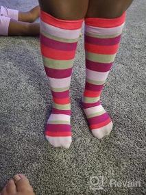img 5 attached to 🧦 Милые носки с длинной стопой из хлопка с картинками животных - 6 пар носков высоких до колена BRMINROU для девочек