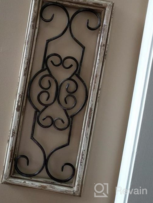 img 1 attached to Stylish Window Inspired Wall Art - 10" X 1" X 25" Deco 79 Wood Scroll With Metal Scrollwork Relief In White review by Sarita Smith