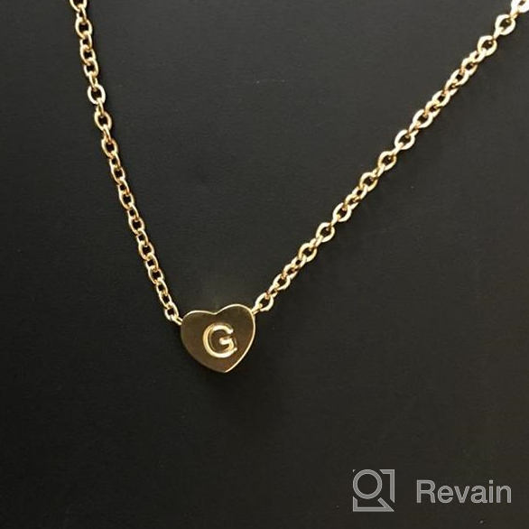 img 1 attached to 📿 BFJLife Personalized Tiny Gold Initial Heart Necklace—18K Gold Filled, Handmade Dainty Letter Heart Choker Necklace, Women's Gift, Jewelry review by Kaveen Restoration