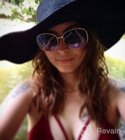 img 7 attached to Складная соломенная шляпа с широкими полями для женщин - стильная гибкая пляжная кепка с защитой от ультрафиолета на лето