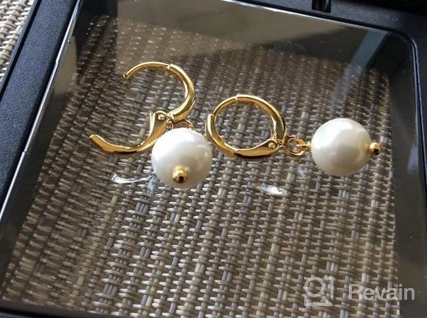 img 1 attached to Hypoallergenic Baroque Pearl Earrings: 925 Sterling Silver Dainty Drops With 18K Gold-Plating For Light & Elegant Look In Girls, Women, Mother, And Grandmother review by Aaron Martin