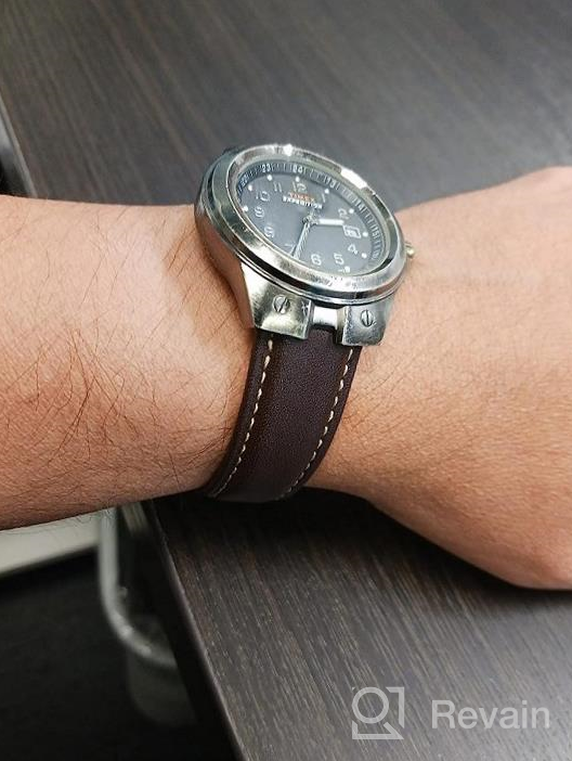 img 1 attached to 14Mm-24Mm WOCCI Vintage Leather Watch Bands With Stainless Silver Buckle - Replacement Strap review by Danny Kamerer
