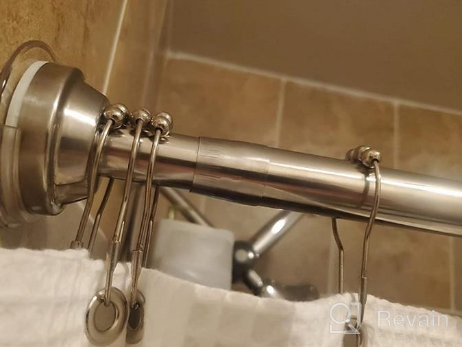img 1 attached to Non-Slip Stainless Steel Shower Curtain Rod Tension By FEELSO - Rust-Free And Adjustable 40-75 Inch Spring Rod With Bonus No Drill Holders For Bathroom review by Michael Floyd