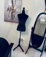 img 1 attached to Showcase Your Designs With Style: Sandinrayli Female Canvas Mannequin Torso Dress Form In Beige With Black Tripod Stand review by Joshua Pilla
