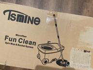 img 1 attached to Efficient Cleaning Made Easy: Spin Mop And Bucket With Wringer Set For Sparkling Floors - 6 Refills And 61" Extended Handle Included review by Jay Chenier
