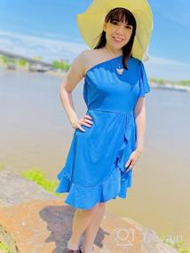 img 5 attached to Flaunt Your Style With Angashion One-Shoulder Ruffle Hem Summer Dress For Women