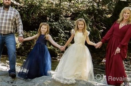 img 1 attached to Princess Embroidery Pageant Communion Birthday Girls' Clothing and Dresses review by Ann Perez