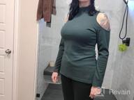 img 1 attached to Women'S Long Sleeve Shirts: TEMOFON Cold Shoulder Tops, Turtle Neck Blouses & Tunic T Shirts - S-XXL review by Dany Meadows