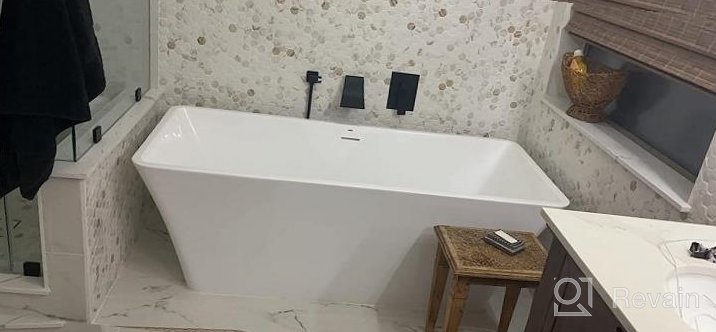 img 1 attached to FerdY Sentosa 59 Acrylic Freestanding Bathtub Contemporary Soaking Tub Brushed Nickel Drain Linear Overflow Easy Installation review by Patrick Bacho