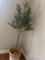 img 1 attached to Artificial Olive Tree - 5.25Ft Tall Faux Potted Silk Tree With Planter, Large Olive Branch And Fruit Decoration, Indoor Home Decor For Modern Living Spaces, 1032 Leaves review by Matt Morrison