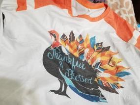 img 7 attached to Women'S Thanksgiving Turkey 3/4 Sleeve Striped Splicing Tshirt - DUTUT Thankful Blessed Shirt