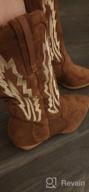 img 1 attached to Embroidered Suede Cowgirl Boots For Women - Pointed Toe Pull On Western Booties With Mid Calf Height By TEMOFON review by Maurice Matlock