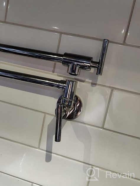 img 1 attached to WOWOW Brass Pot Filler Wall Mount Pot Filler Faucet Chrome Stretchable Double Joint Swing Arm Kitchen Faucet Folding 2 Handles Single Hole Commercial Faucets review by Jose Isaacs