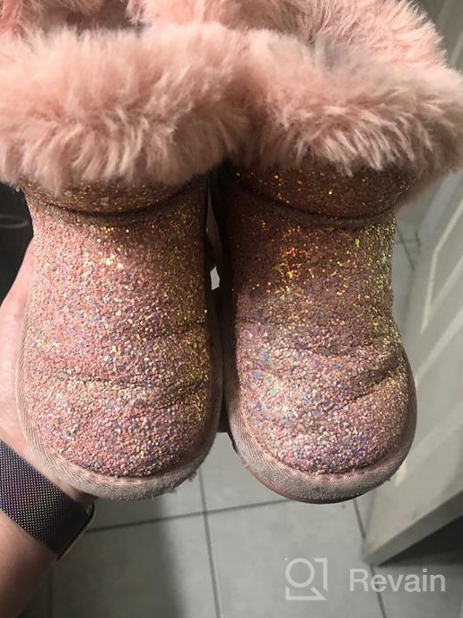 img 1 attached to Odema Glitter Sequin Snow Boots for Toddler Girls with Fur Ankle Booties - Lightweight Winter Snow Boots review by Roger Alexander