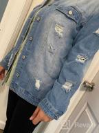 img 1 attached to Get Western Chic With GRAPENT'S Oversized Distressed Denim Jacket For Women review by Dion Jeep