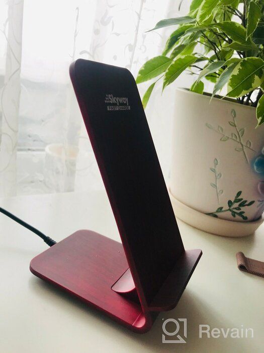 img 2 attached to Skyway Energy Fast wireless charger, dark wood review by Vinay Kumar ᠌
