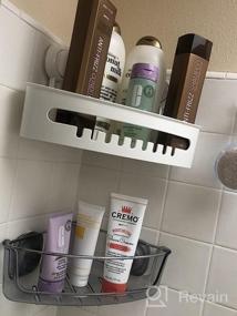 img 5 attached to Stainless Steel 2 Tier Corner Shower Caddy With Suction Cups - No Drilling Required - Removable Bathroom Basket Shelf With Hooks For Wall Mounted Organization - Waterproof And Chromed