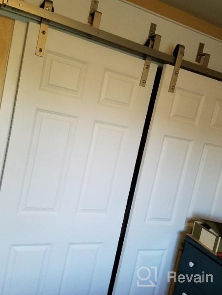 img 1 attached to Enhance Your Space with DIYHD 6FT Brushed Sliding Barn Door Hardware Two-Side Mechanism and Soft Close Kit review by Brandon Carraway