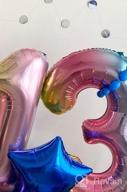 img 1 attached to Rainbow 40 Inch Large Numbers Balloons For Birthday, Unicorn Party, Anniversary Decorations - TONIFUL Foil Mylar Helium Balloons 0-9 review by Will Powers