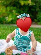 img 1 attached to UNICOMIDEA Baby Girl Rompers Bodysuit Floral Sleeveless Jumpsuit Newborn Outfit Set Match Headband 0-24 Months Toddler review by Heather Wilkinson