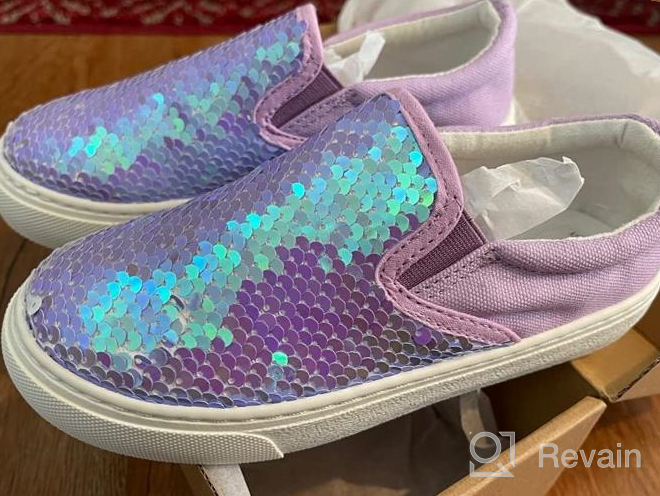 img 1 attached to 👟 Sparkly Glitter Slip On Low Top Canvas Sneakers for Young Children review by Greg Muin