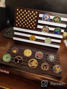 img 6 attached to Деревянная подставка с изображением американского флага для демонстрации монет военного вызова (вертикальная ориентация, вмещает 70-80 монет)