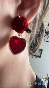 img 8 attached to 🌹 Yifnny Flower Earrings: Vintage Simulated Ruby Heart Red Rose Studs for Women- Hypoallergenic Gold Plated Dangle Jewelry