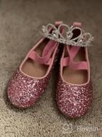 img 1 attached to Glitter Ballet Flats for Girls - Ballerina Mary Jane Shoes, Perfect for Princess Wedding Dresses - YIBLBOX review by Cameron Rosa